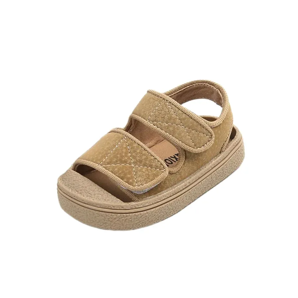 12-16cm Brand Girl's Summer Soft Closed-Toe Sandals,Solid Outdoor
