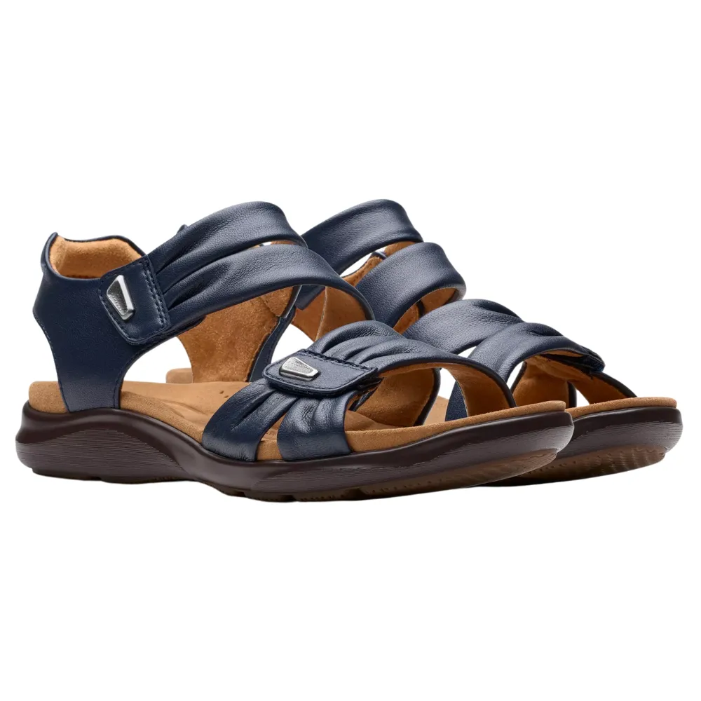 Clarks Kitly Ave Navy Leather Sandal (Women's)