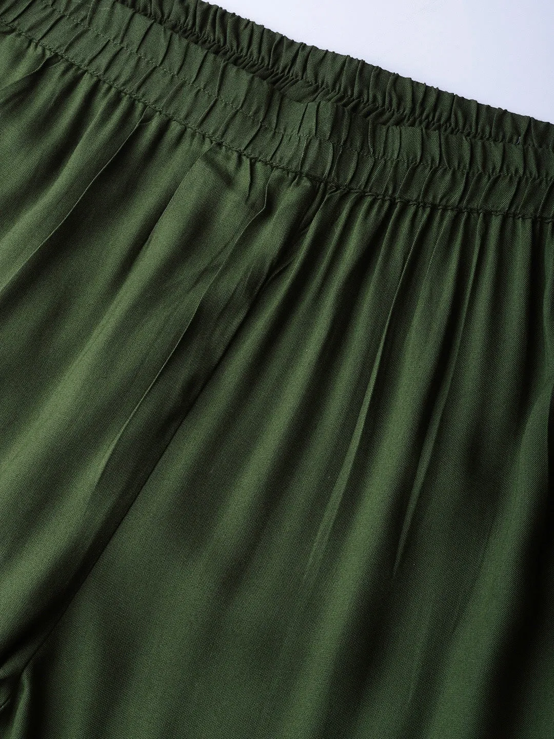 Women Green Solid Palazzos